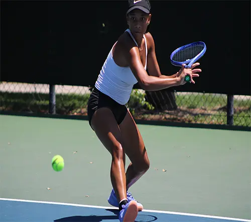 Tournament-level junior tennis player training in Anaheim