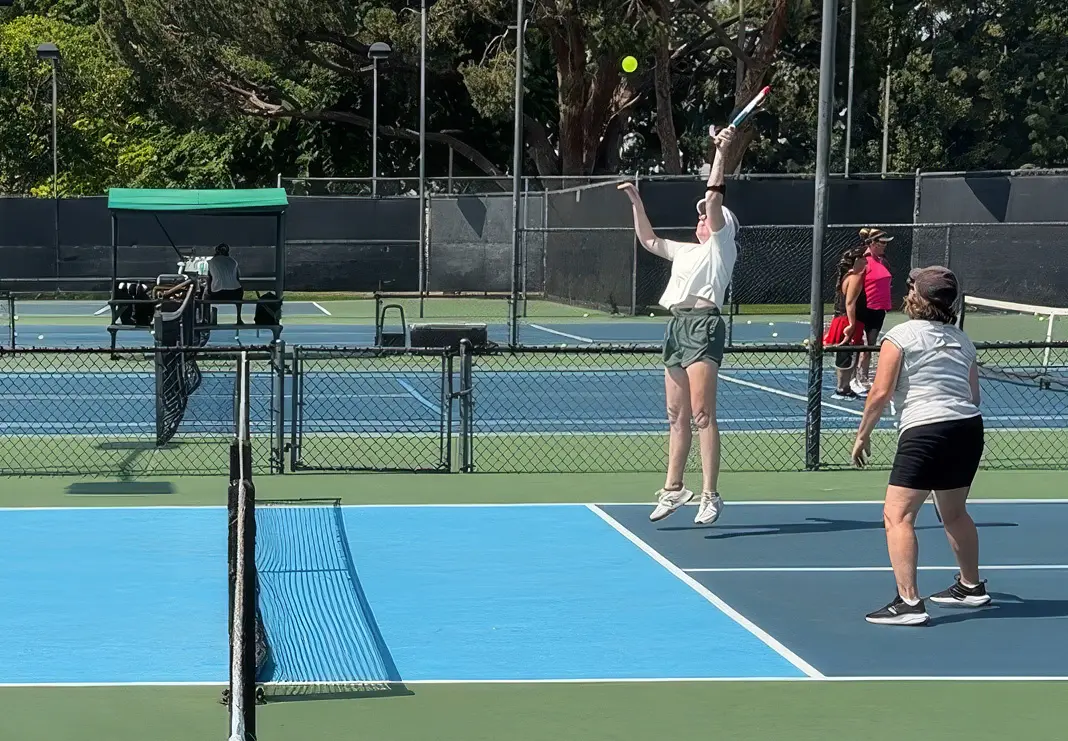 Pickleball action during the ATC Member Appreciation Tournament