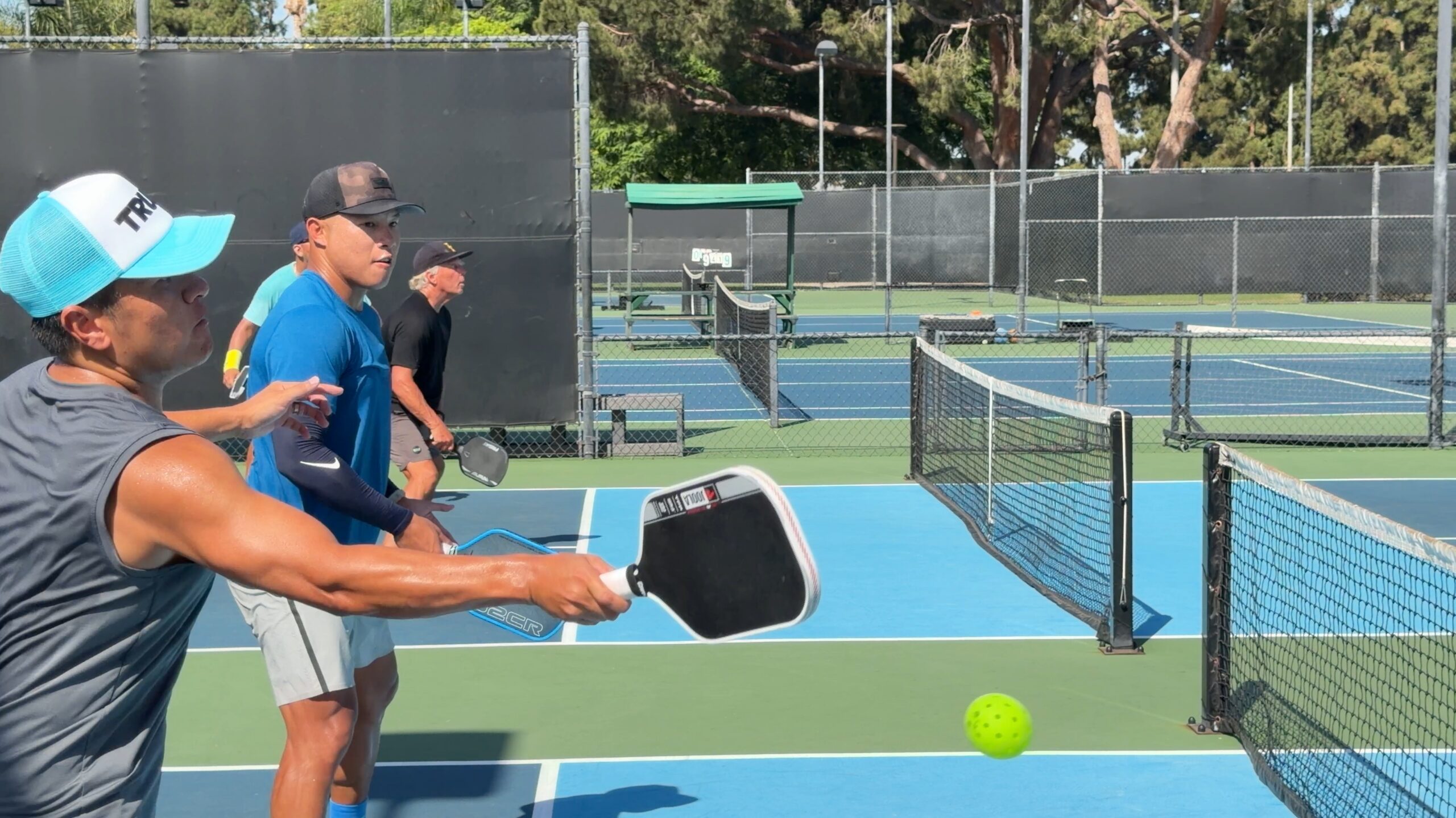 Close pickleball action at Anaheim Tennis & Pickleball Center