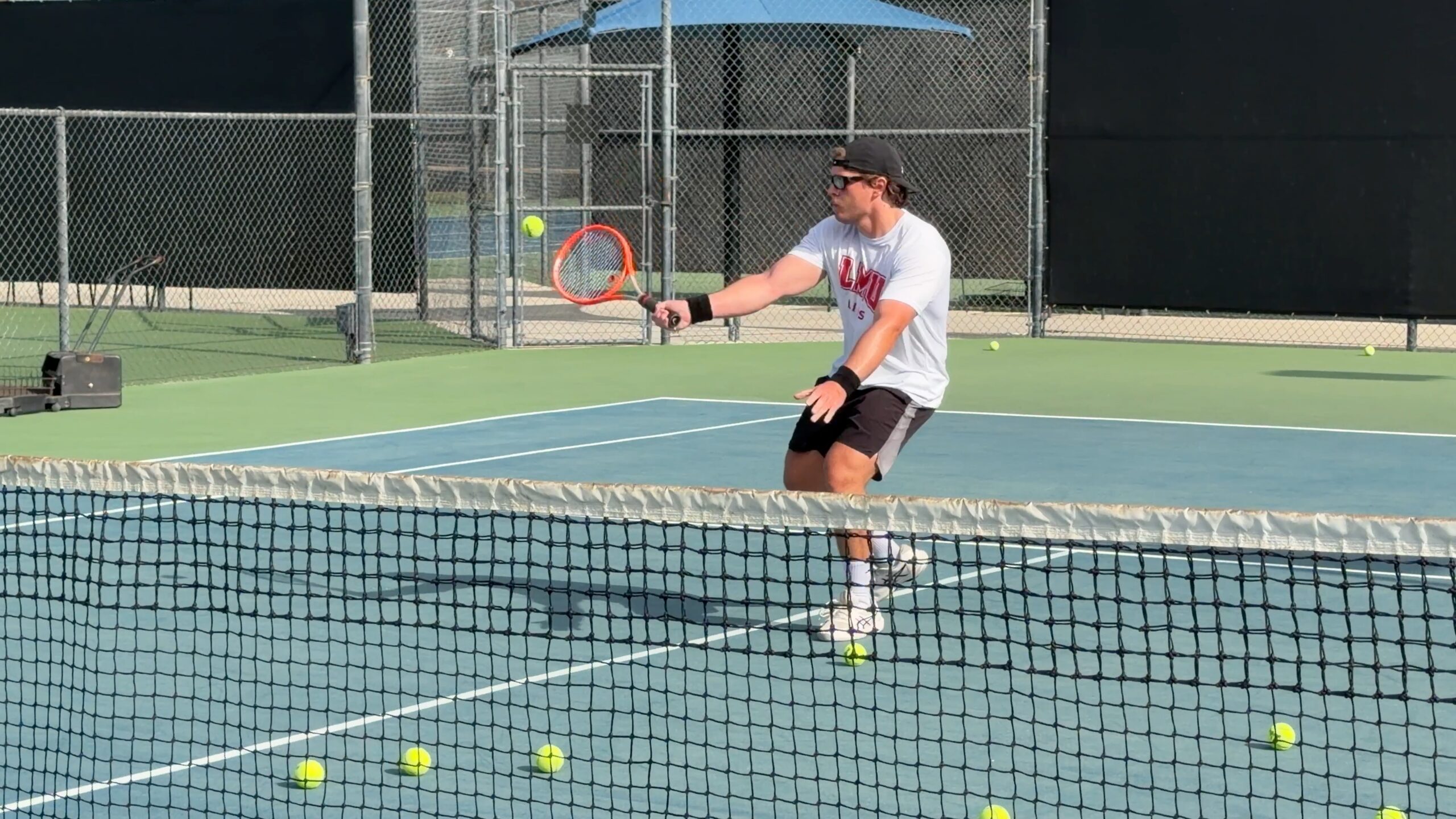 Tennis action at Anaheim Tennis and Pickleball Center